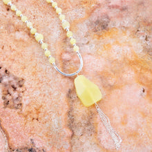 Load image into Gallery viewer, Chartruese Lemon Jade Long Pendant Necklace