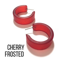 Load image into Gallery viewer, Wide Classic Frosted Hoop Earrings - Clara