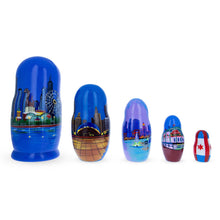 Load image into Gallery viewer, 5 Pieces Chicago, Illinois Wooden Nesting Dolls
