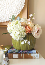 Load image into Gallery viewer, Chinoiserie Pumpkin Jars with 22K Gold Accents in Moss Green