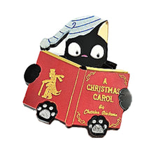Load image into Gallery viewer, Christmas Carol Cat Brooch by Cherryloco