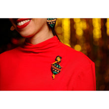 Load image into Gallery viewer, Christmas Ornament with Stars Brooch by Laliblue