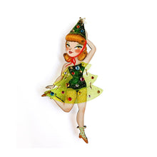 Load image into Gallery viewer, Christmas Tree Girl Brooch by Laliblue