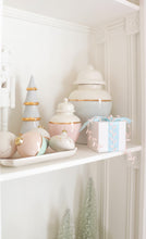 Load image into Gallery viewer, Hydrangea Light Blue Color Block Ginger Jar with Gold Accent