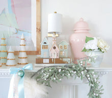 Load image into Gallery viewer, Pastel Christmas Village 3-Piece Set with 22K Gold Accents