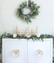 Load image into Gallery viewer, Beige Tiered Christmas Trees with 22K Gold Brushstroke Accent
