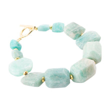Load image into Gallery viewer, Chunky Green Amazonite Golden Toggle Bracelet