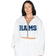 Load image into Gallery viewer, Rhode Island Rams Cinched Zip Up Hoodie