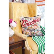 Load image into Gallery viewer, Cincinnati Hand-Embroidered Pillow