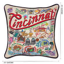 Load image into Gallery viewer, Cincinnati Hand-Embroidered Pillow