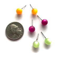 Load image into Gallery viewer, Citrus Mix Stud Earring Set | 8mm Vintage Lucite Triple Studs Set