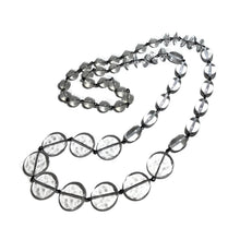 Load image into Gallery viewer, Crystal Clear &amp; Black Rosary Chain Rope Necklace