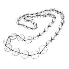 Load image into Gallery viewer, Crystal Clear &amp; Black Rosary Chain Rope Necklace