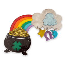 Load image into Gallery viewer, Clover the Rainbow Brooch by Lipstick &amp; Chrome
