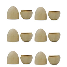 Load image into Gallery viewer, Set of 6 Fillable Unfinished Wooden Eggs 2.75 Inches