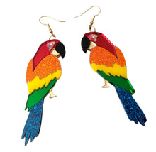 Load image into Gallery viewer, Tropical Parrot Acrylic Statement Earrings