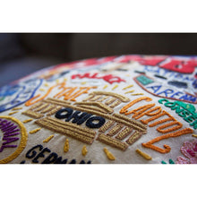Load image into Gallery viewer, Columbus Hand-Embroidered Pillow