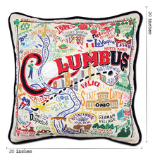 Load image into Gallery viewer, Columbus Hand-Embroidered Pillow