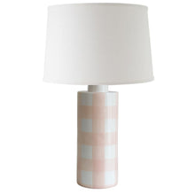 Load image into Gallery viewer, Blush Gingham Column Lamp