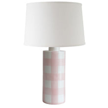 Load image into Gallery viewer, Pink Gingham Column Lamp