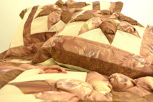 Load image into Gallery viewer, DaDa Bedding Diamond of Night Brown Beige Floral Stars Ruffles Comforter Set (BM915L)