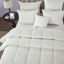 Load image into Gallery viewer, DaDa Bedding Dreamy Soft Velvet Ivory White Plush Velour Tufted Quilted Comforter Set (JHW861)