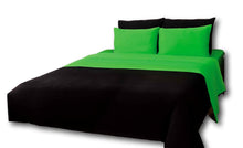 Load image into Gallery viewer, Tache Cotton Lime Green Black Reversible Comforter Set With Zipper Cover