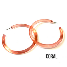 Load image into Gallery viewer, Bangle Lucite Hoop Earrings - 3 Inch
