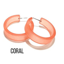 Load image into Gallery viewer, Portland Frosted Lucite Hoop Earrings