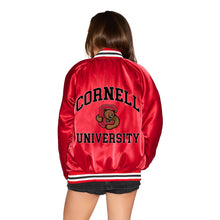 Load image into Gallery viewer, Cornell Satin Letterman Bomber Jacket