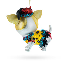 Load image into Gallery viewer, Chic Chihuahua Glass Christmas Ornament