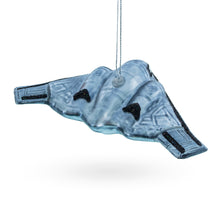 Load image into Gallery viewer, Sleek Stealth Bomber B-2 Glass Christmas Ornament