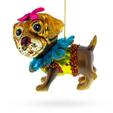 Load image into Gallery viewer, Retriever Puppy Glass Christmas Ornament