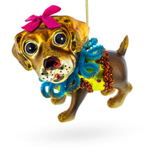 Load image into Gallery viewer, Retriever Puppy Glass Christmas Ornament