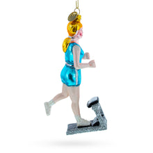 Load image into Gallery viewer, Treadmill Runner Fitness Girl Glass Christmas Ornament