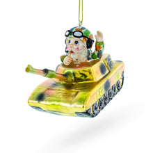 Load image into Gallery viewer, Santa the Tank Commander Glass Christmas Ornament
