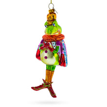 Load image into Gallery viewer, Frog King Donned in Robe Glass Christmas Ornament