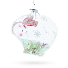Load image into Gallery viewer, Clear Polar Bear Glass Christmas Ornament
