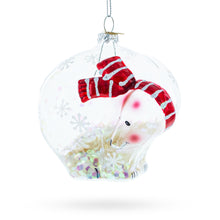 Load image into Gallery viewer, Clear Polar Bear Glass Christmas Ornament