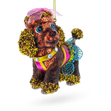 Load image into Gallery viewer, Poodle Glass Christmas Ornament