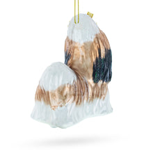 Load image into Gallery viewer, Shih Tzu with Pearls Glass Christmas Ornament