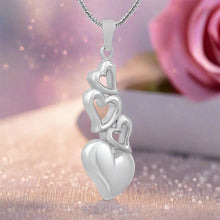 Load image into Gallery viewer, 4 Heart Cremation Urn Necklace
