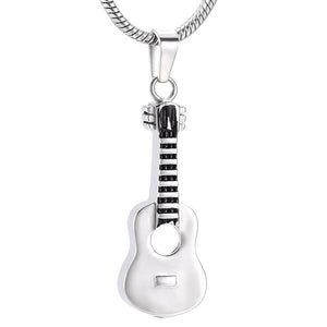 Acoustic Guitar Cremation Urn Necklace