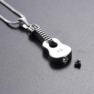 Acoustic Guitar Cremation Urn Necklace