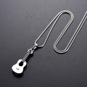 Acoustic Guitar Cremation Urn Necklace