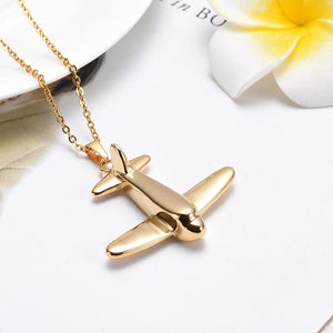 Airplane Shaped Cremation Urn Necklace