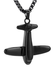 Load image into Gallery viewer, Airplane Shaped Cremation Urn Necklace