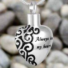 Load image into Gallery viewer, &quot;Always In My Heart&quot; Silver Heart Cremation Necklace