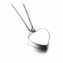 Load image into Gallery viewer, &quot;Always In My Heart&quot; Silver Heart Urn Necklace