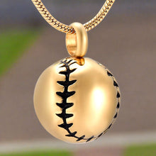 Load image into Gallery viewer, Baseball Shaped Cremation Urn Necklace
